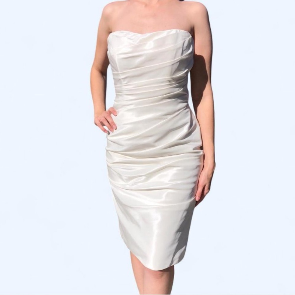 Galina David's Bridal Strapless Ivory Dress Size 8